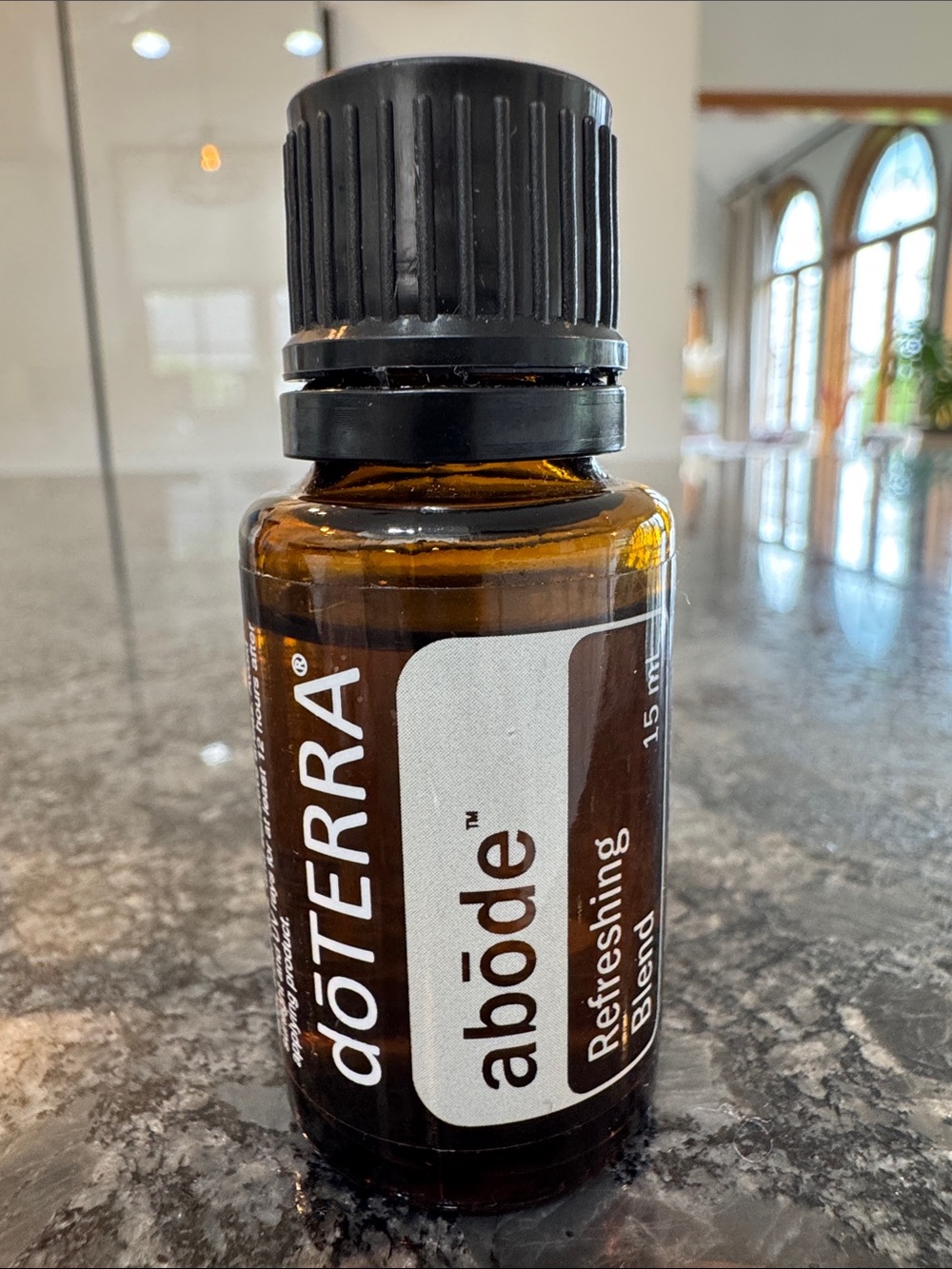 Doterra Abōde Refreshing Blend - open bottle